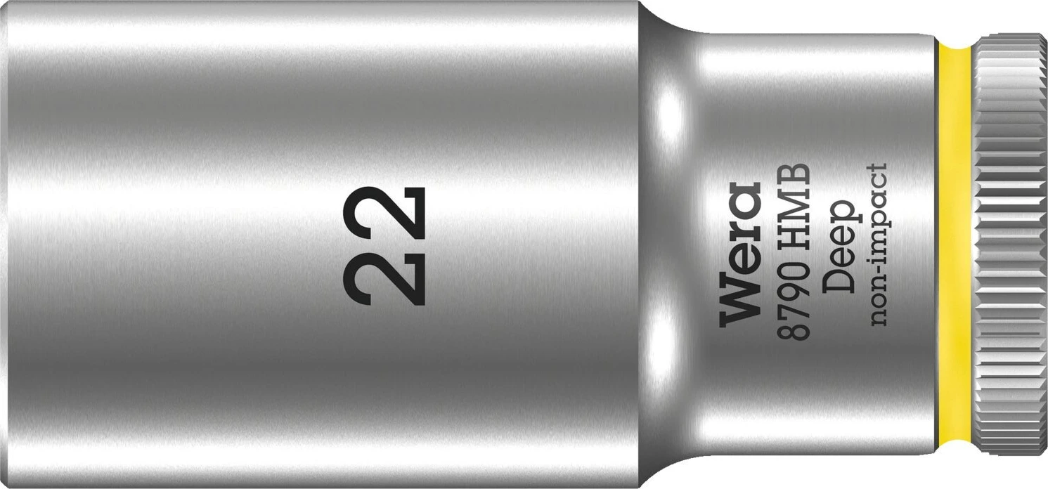 Wera, deep socket size 22mm, Brushed