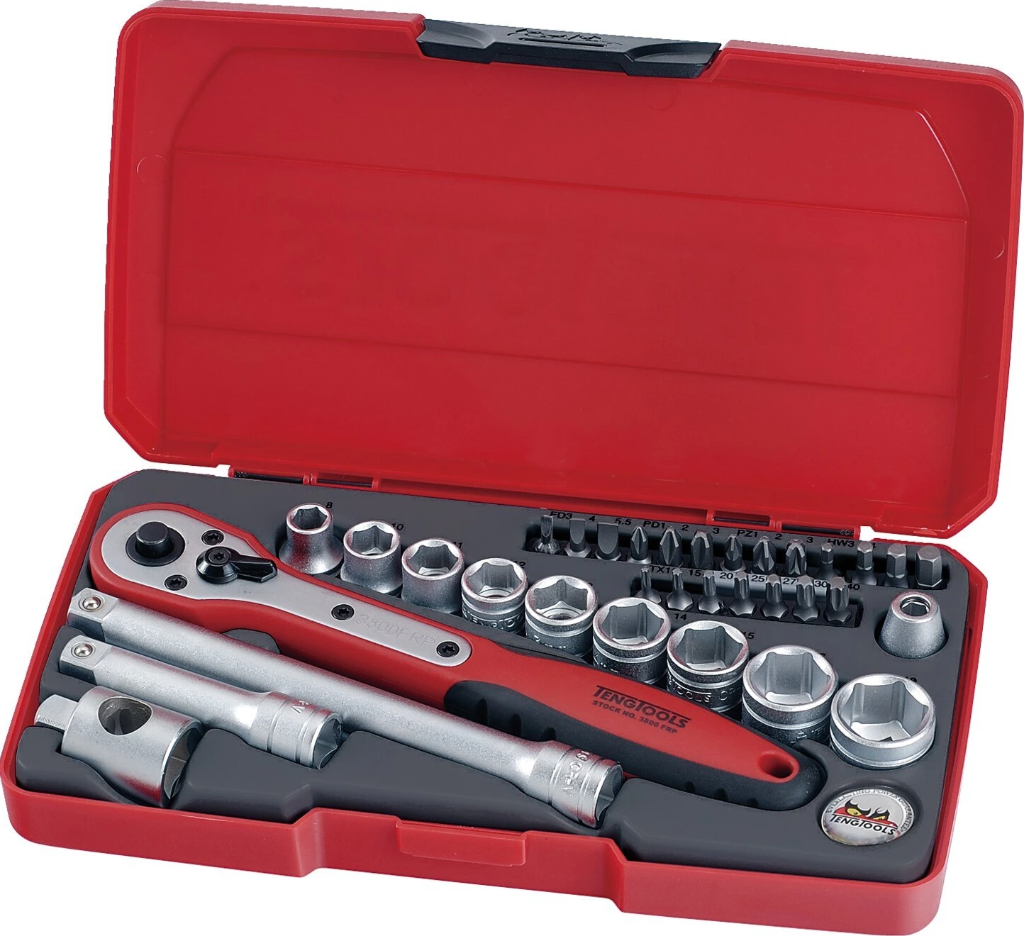 Teng Tools, 3/8 colli uzgriežņu atslēgu komplekts. Metrisks 34 gab.