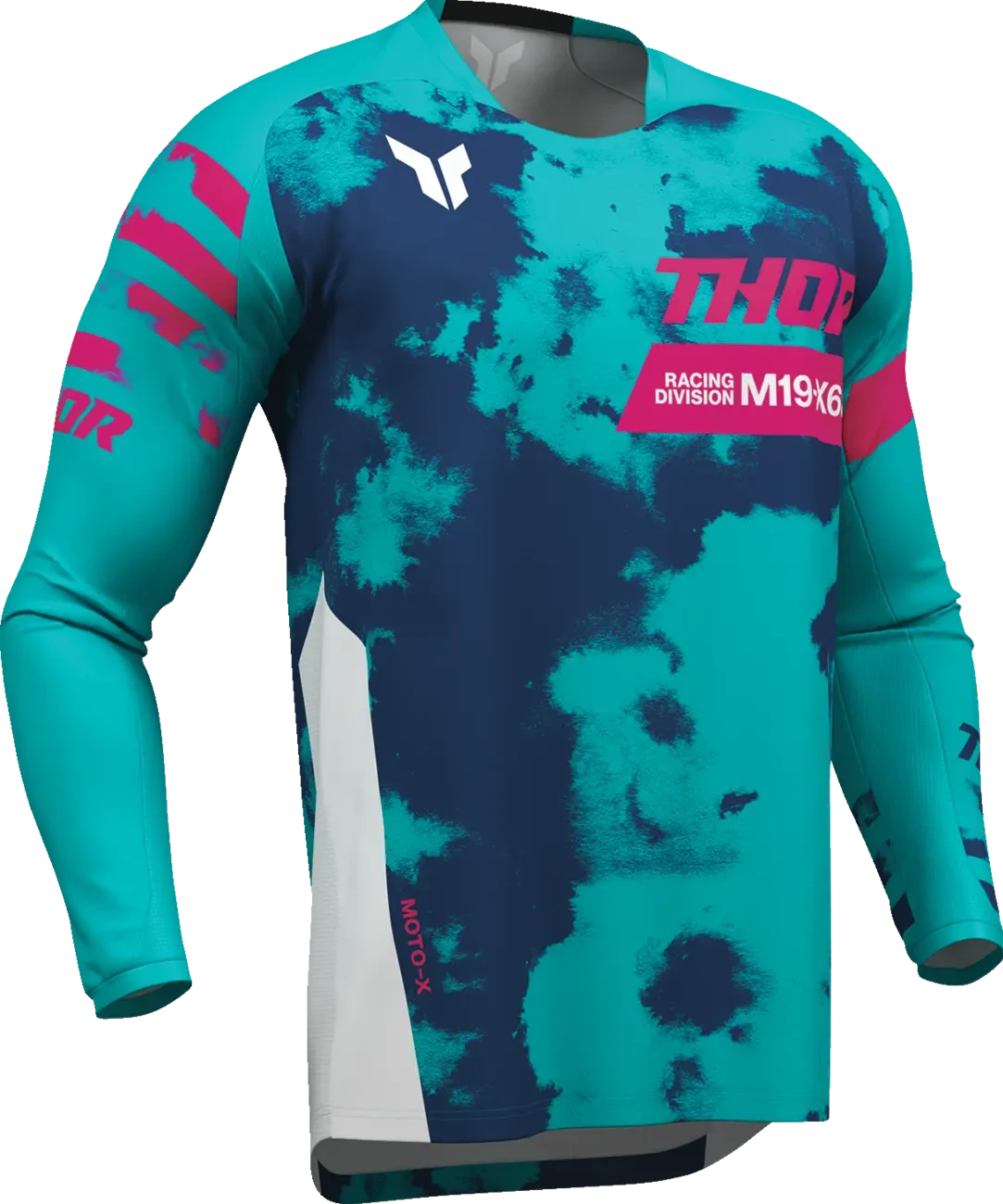 JERSEY LAUNCHMODE BLEACH WHT/AQ S
