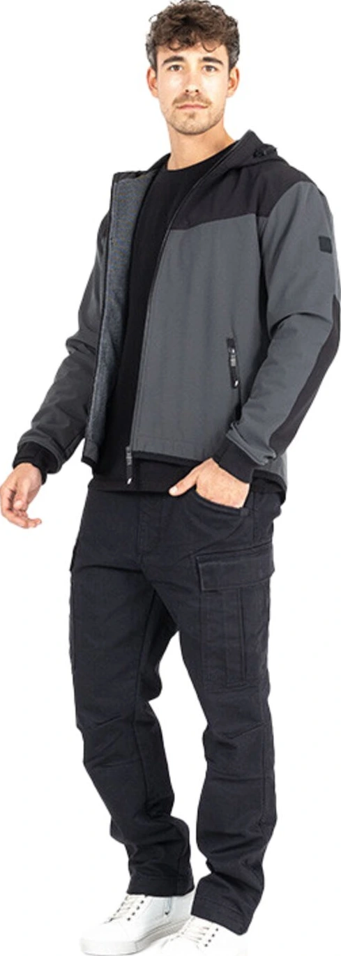 John Doe Hoodie V3 Softshell Rip-Stop, grey, Black, 2XL