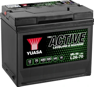 Yuasa L26-70 Aktyvus laisvalaikio akumuliatorius 12V 70Ah 480A Pastaba: Padėklų krovinys (18)