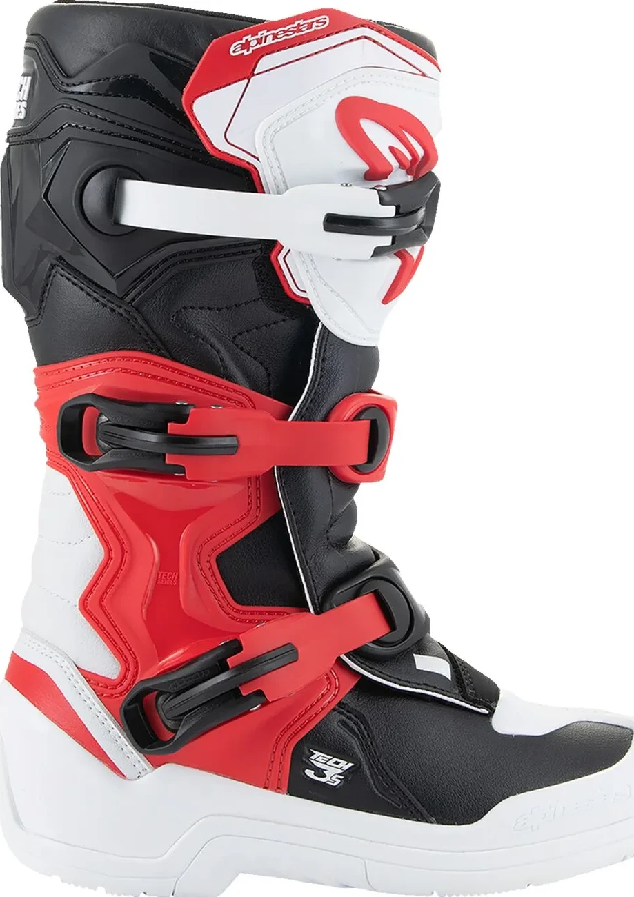 BOOT TECH3S YTH WT/BK/R 2