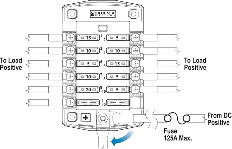 Blue Sea ST Blade Common source Fuse Blocks