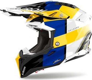 Airoh Helmet Aviator 3 Monarch Blue/Yellow Gloss, XS