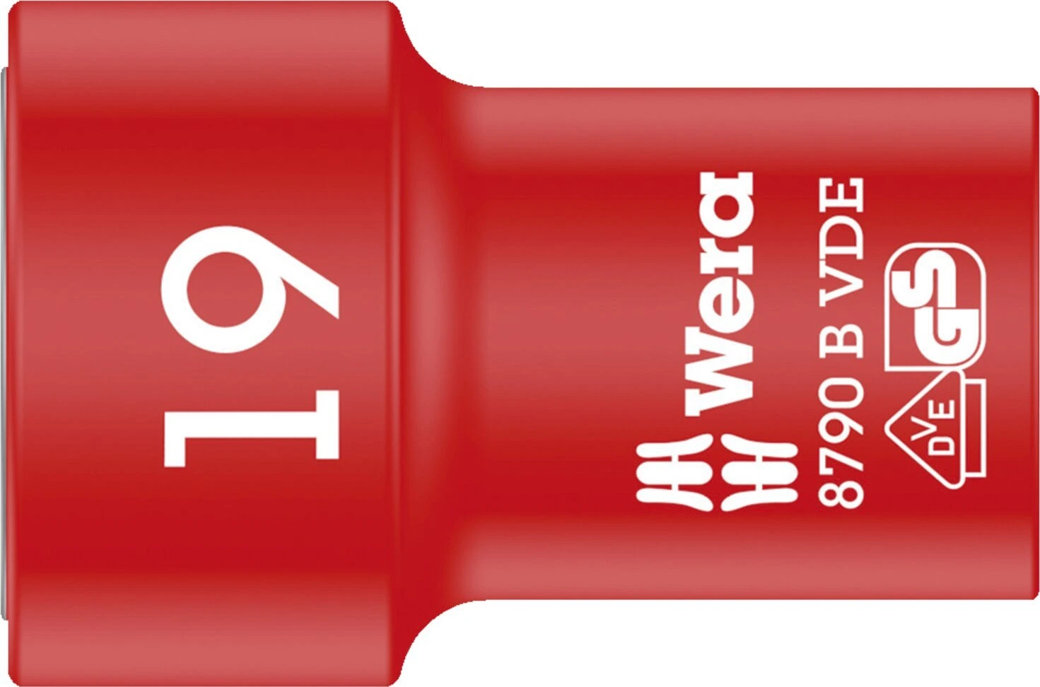 Wera Zyklop drive sockets 3/8" VDE 8790B, Red, 19 mm