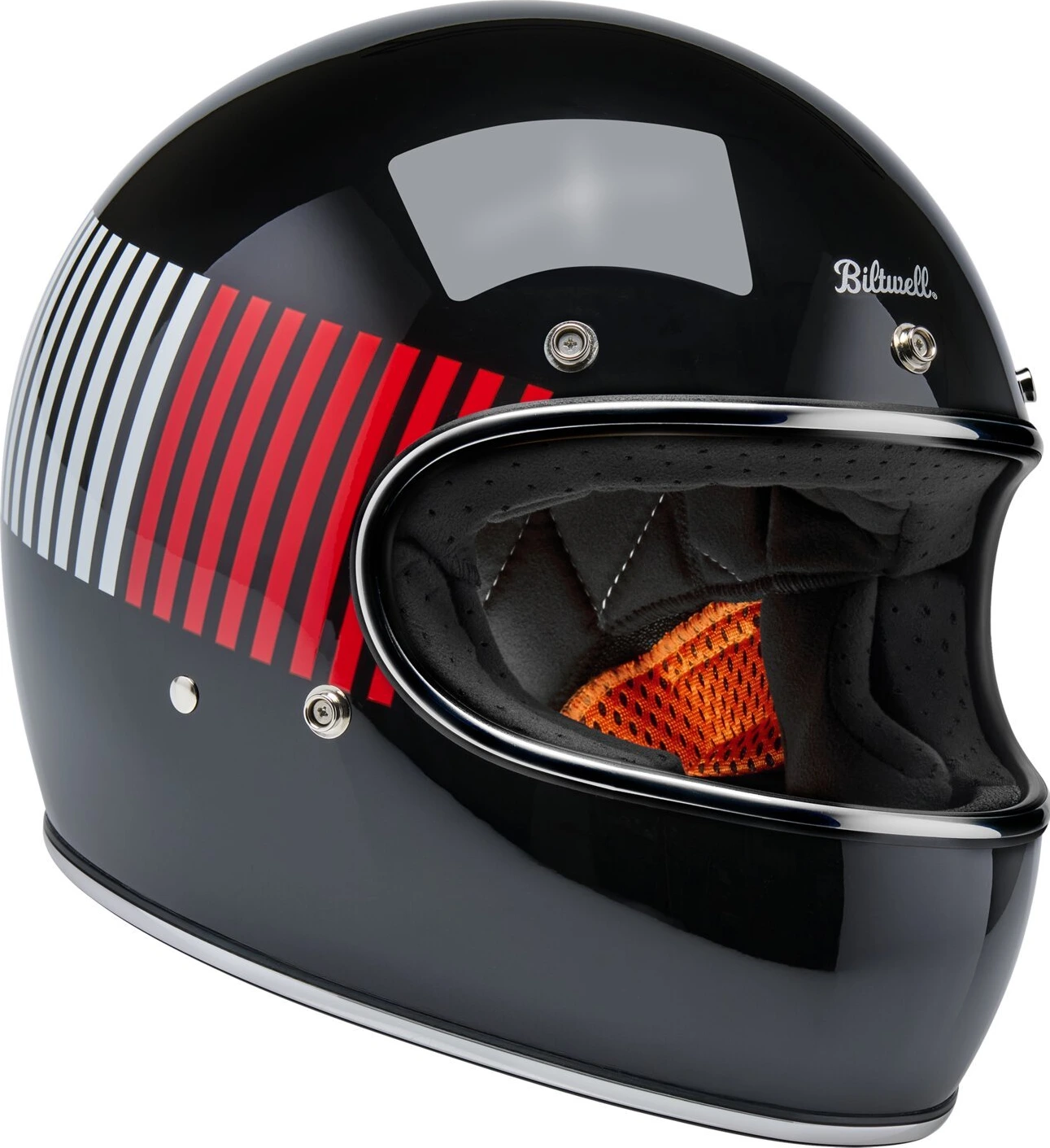 Biltwell Gringo RWB Raceflow helmet, Black, XS, Gloss