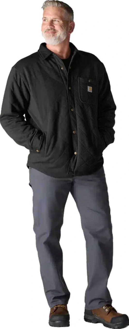 Carhartt Quilted Snap Front shirt, Black, L