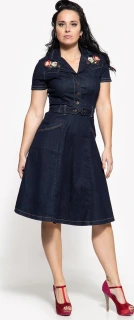 Queen Kerosin Swing Denim dress dark