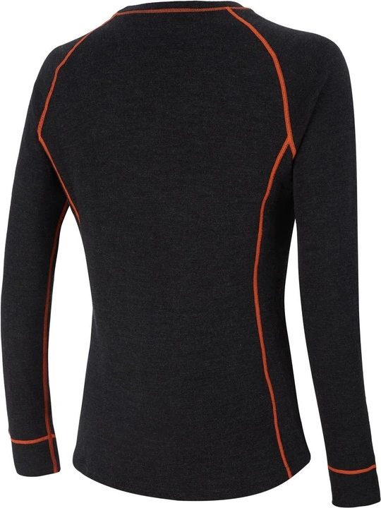 AMOQ 100% Merino Base Layer Jersey Gray/Orange, S