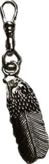 Eagle head feather zipper pull