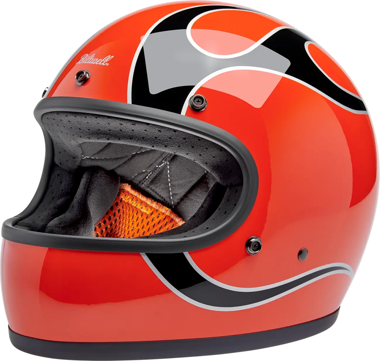 HELMET GRINGO COMPETITION ORANGE W/ FLAMES SM