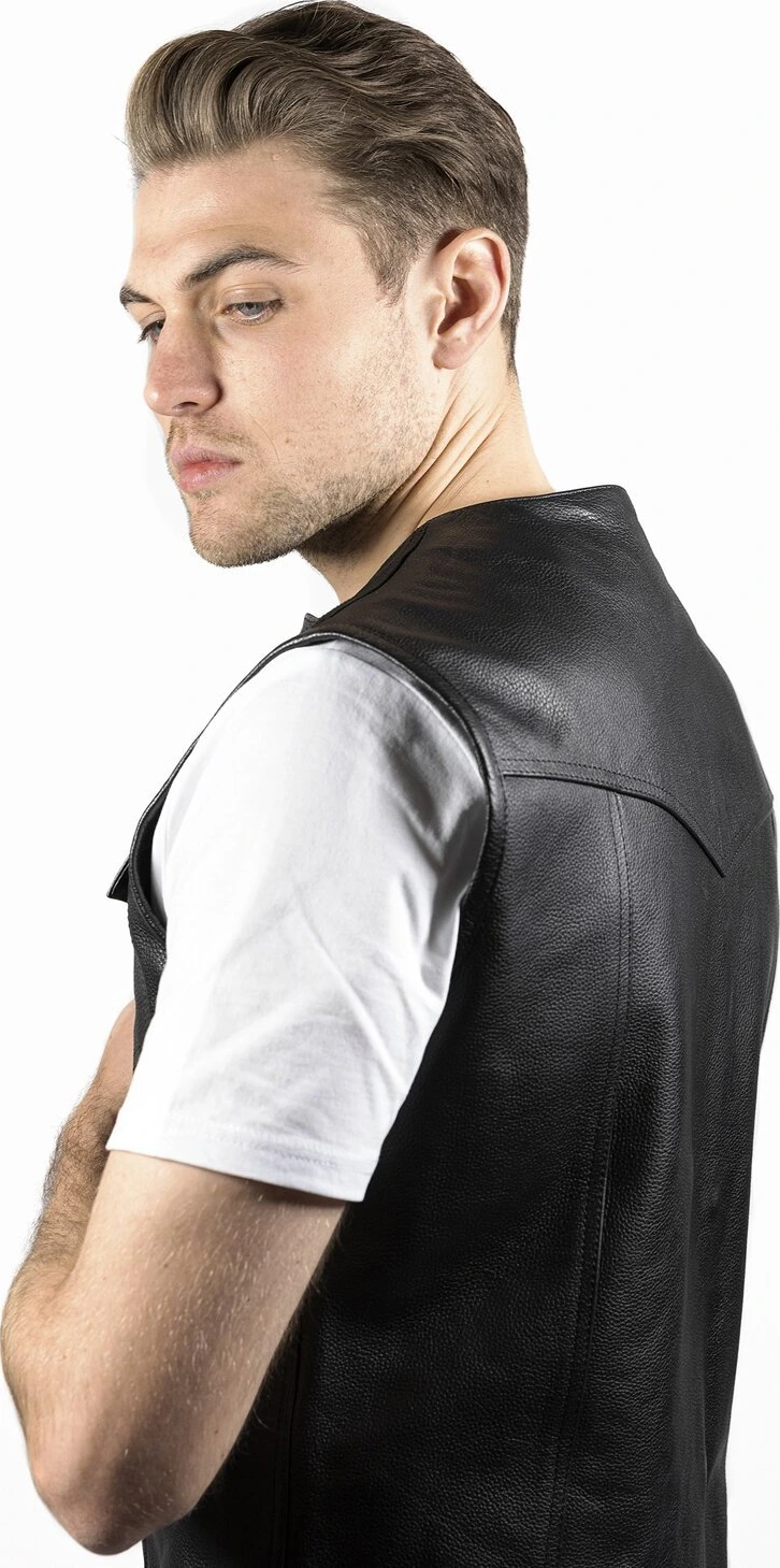 John Doe MC Outlaw leather vest, Black, 5XL