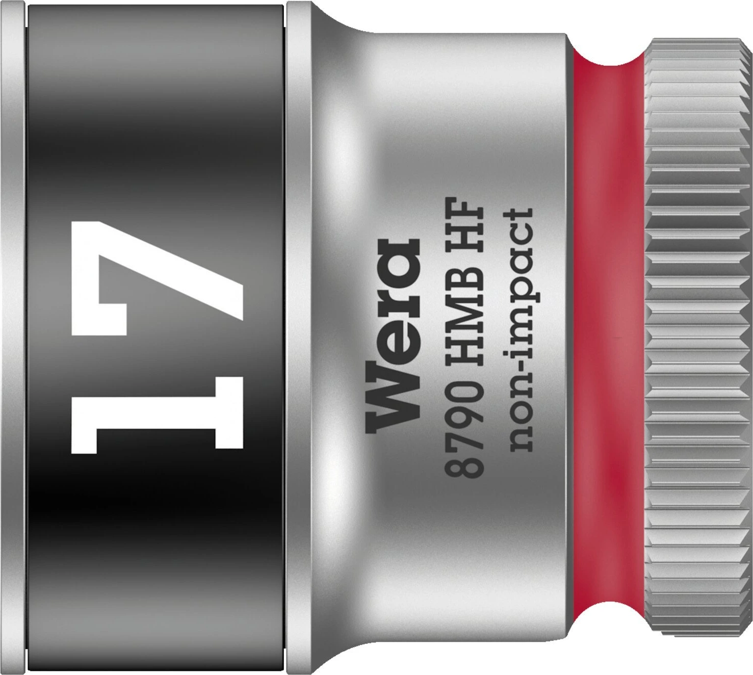 Wera Zyklop 3/8" socket with holding function - Metric 17.0, 17 mm, Chrome