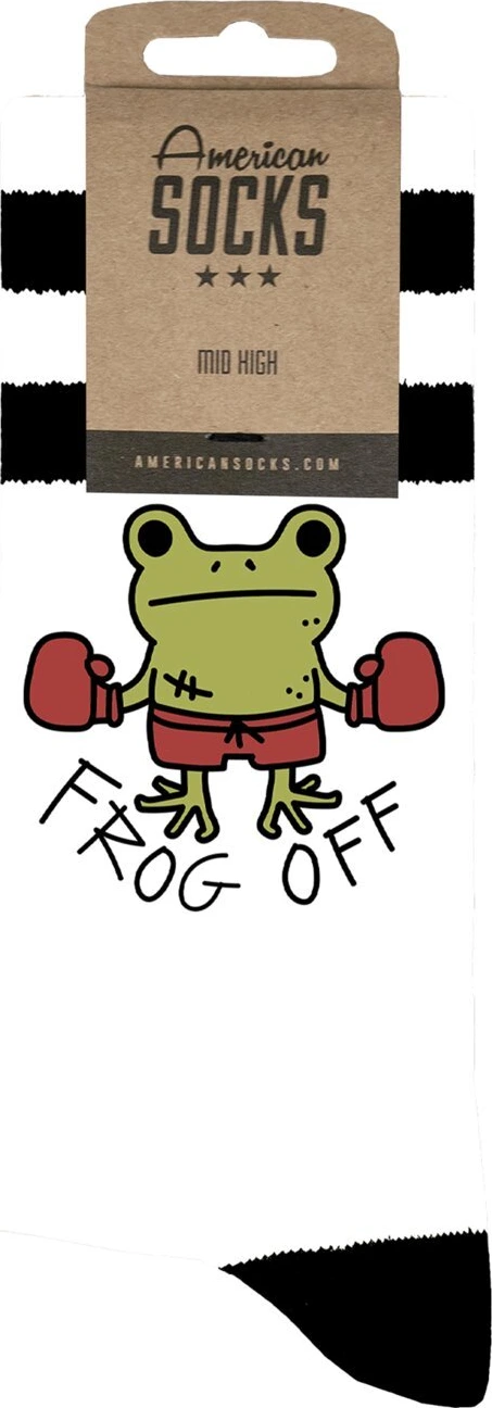 American Socks Frog Off Mid High socks, White, One size fits most