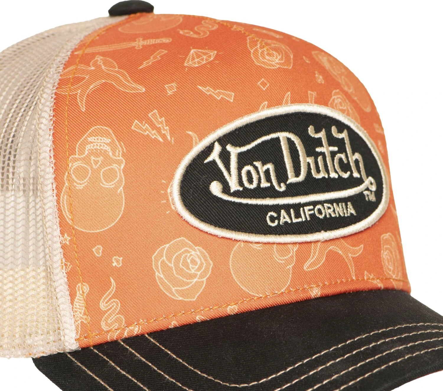 Von Dutch Trucker cap subl, tattoo Orange
