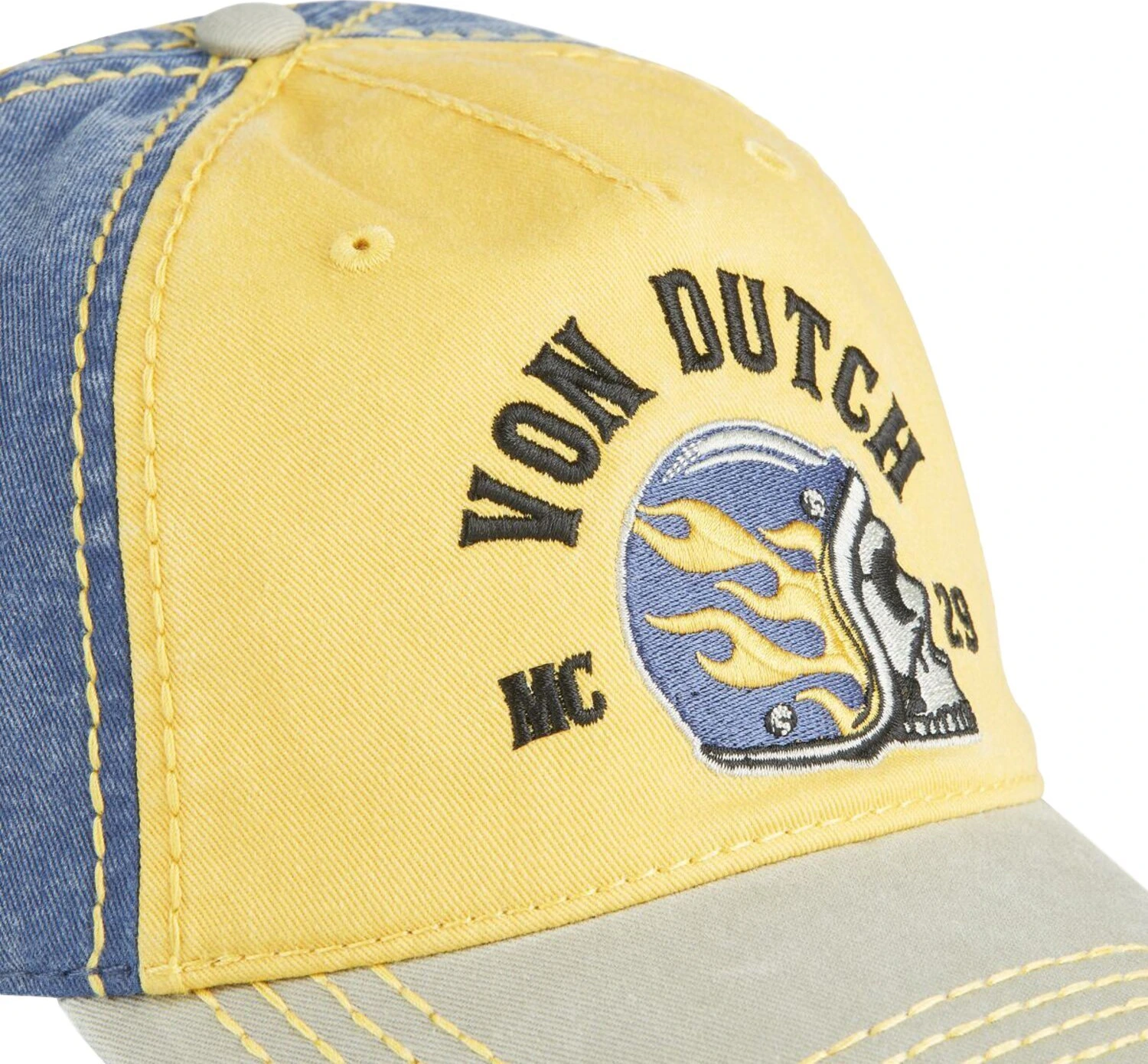 Von Dutch Baseball retro cap helmet, Yellow
