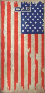 Blue, Red, White / White