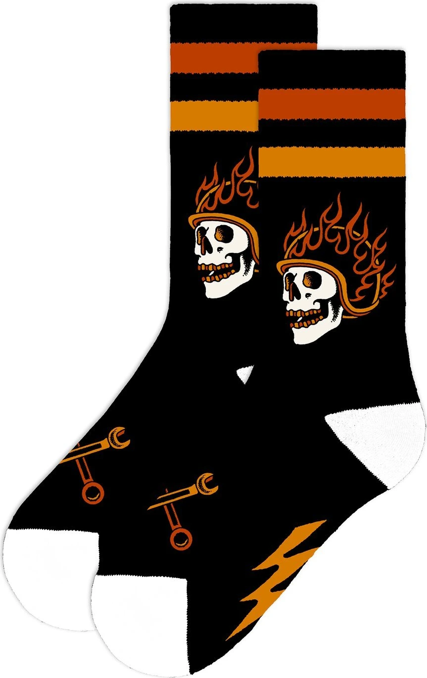 American Socks Piston Rebels Mid High socks, Black, One size fits most