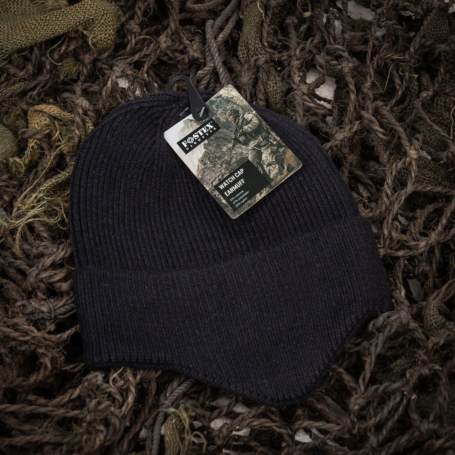 Army Surplus Watch Cap Earmuff, Black