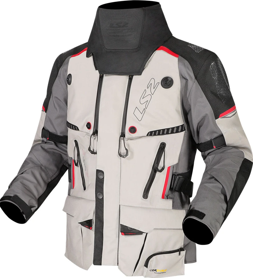 LS2 Apollo Man Jacket - Grey Black Red, 2XL