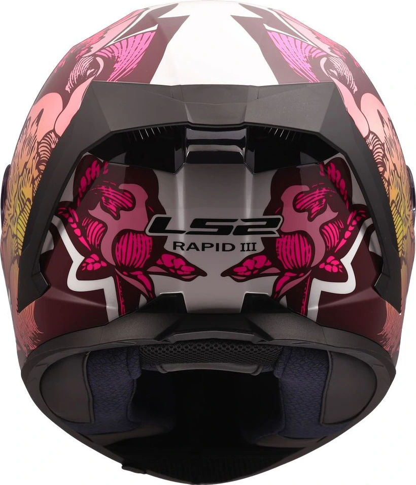 LS2 FF820 RAPID III POPPIES 2 Helmet - Black Pink, 2XS