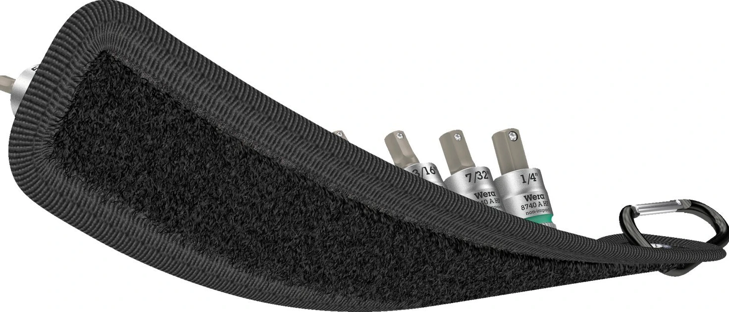 Wera socket belt with 1/4" drive Hex sockets - Metric, Black