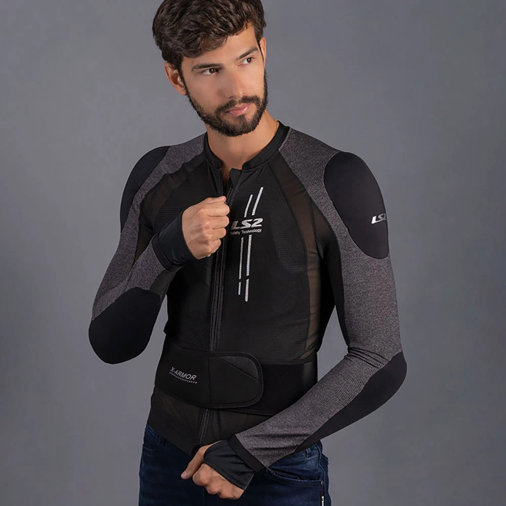 LS2 X-Armor Man Jacket - XS-S, Black Silver