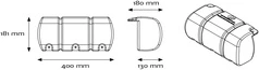 Dan-Fender Multi Dock SHORT Fender white 400 x 181 x 130/180mm