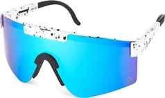 AMOQ Comet Sunglasses White Splash - Blue Mirror