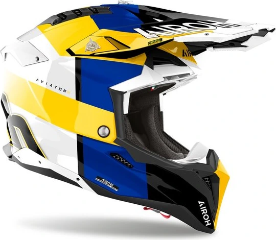 Airoh Helmet Aviator 3 Monarch Blue/Yellow Gloss, XS