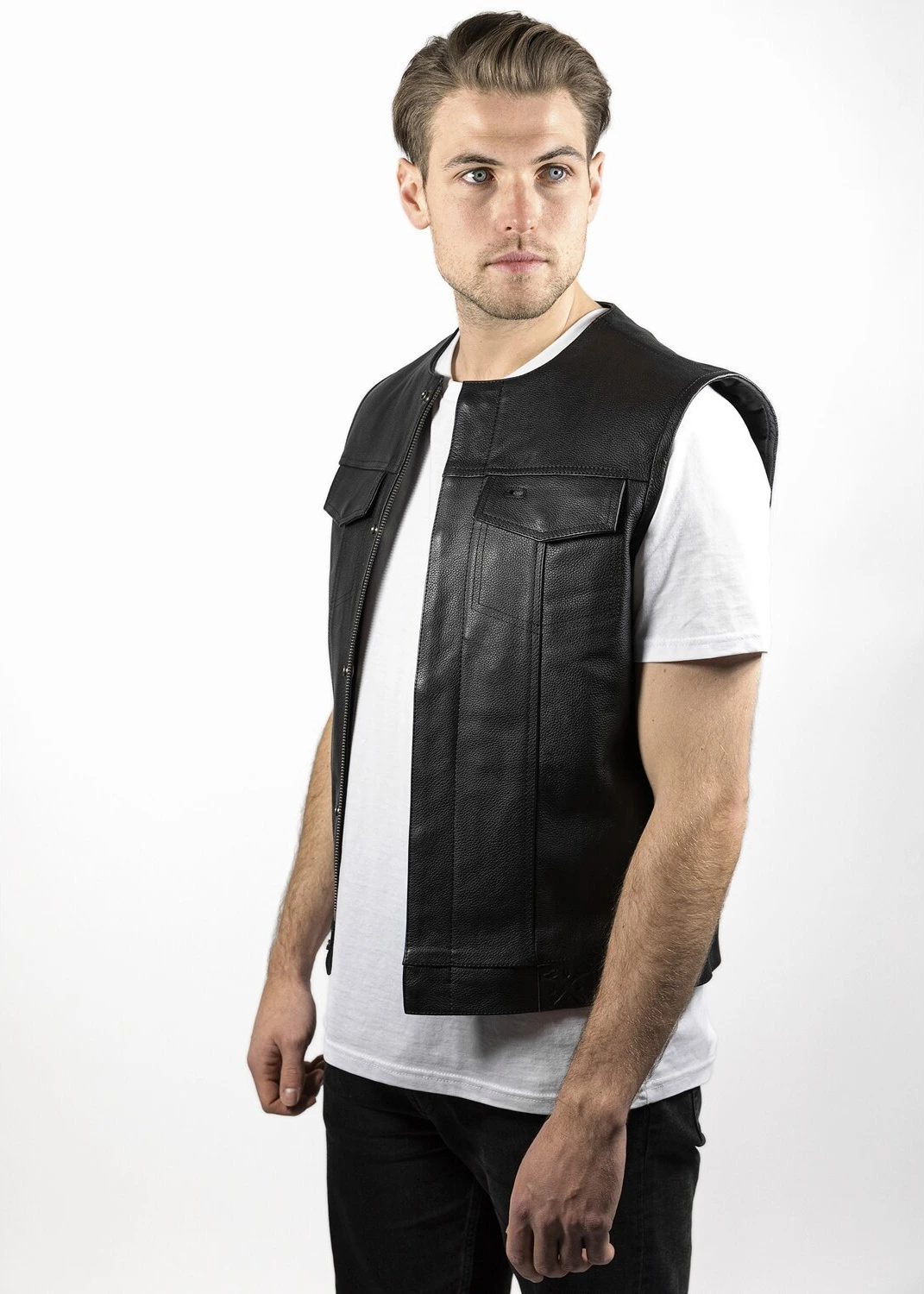 John Doe MC Outlaw leather vest, Black, 5XL