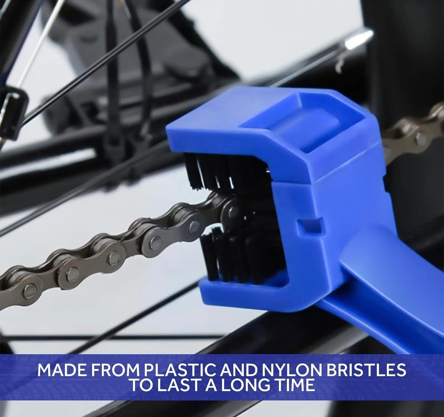 Motorcycle chain cleaning brush