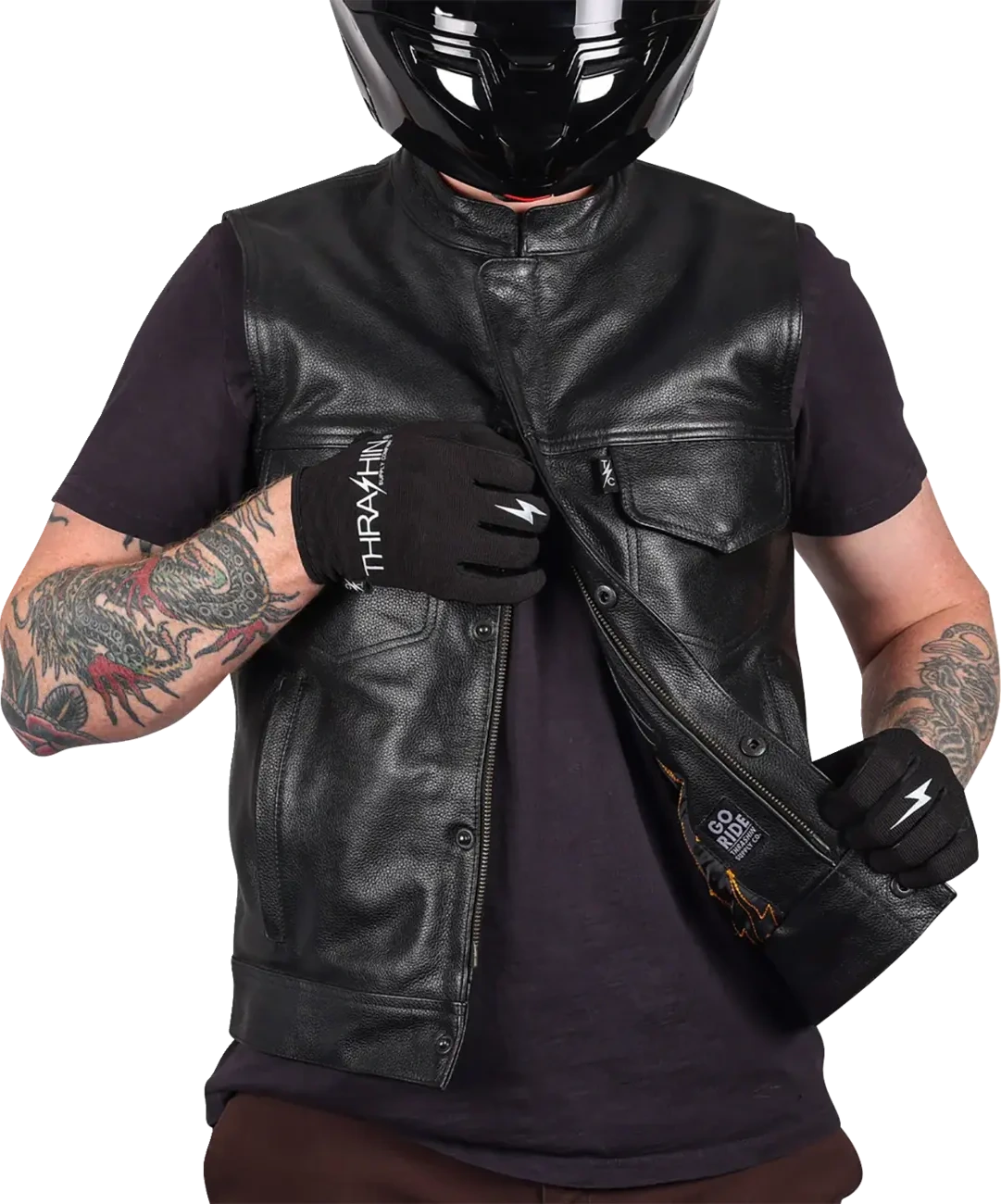 VEST MULHOLLAND LEATHER LARGE