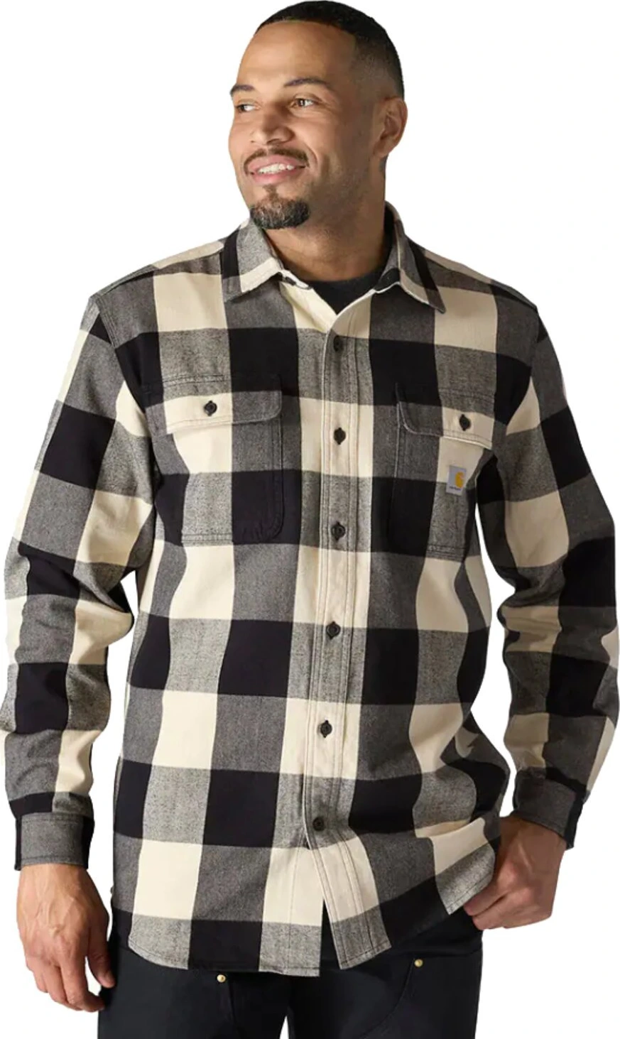 Carhartt Plaid flannel shirt, oat milk Cream, XL