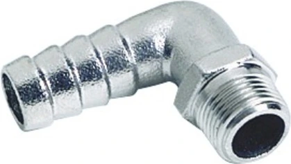 Žarnos adapteris 90° SS išorinis sriegis 3/4" x 25mm