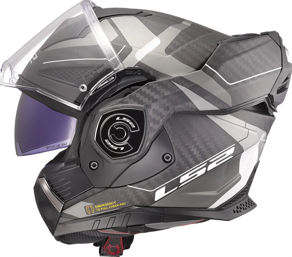 LS2 FF901 ADVANT X CARBON HORIZON Helmet - XL, Silver Grey