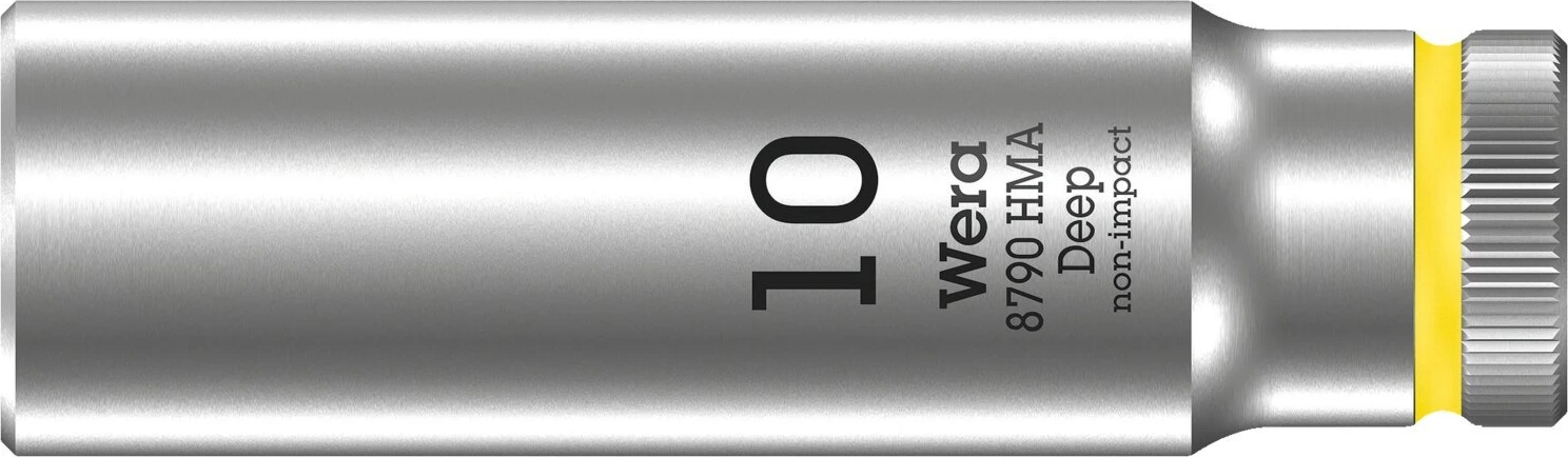 Wera, deep socket size 10mm, Gray, Chrome