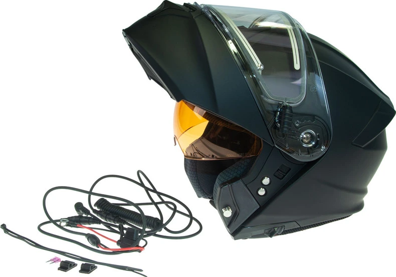 Timeless Flake Modular Snowmobile helmet mattblack, S