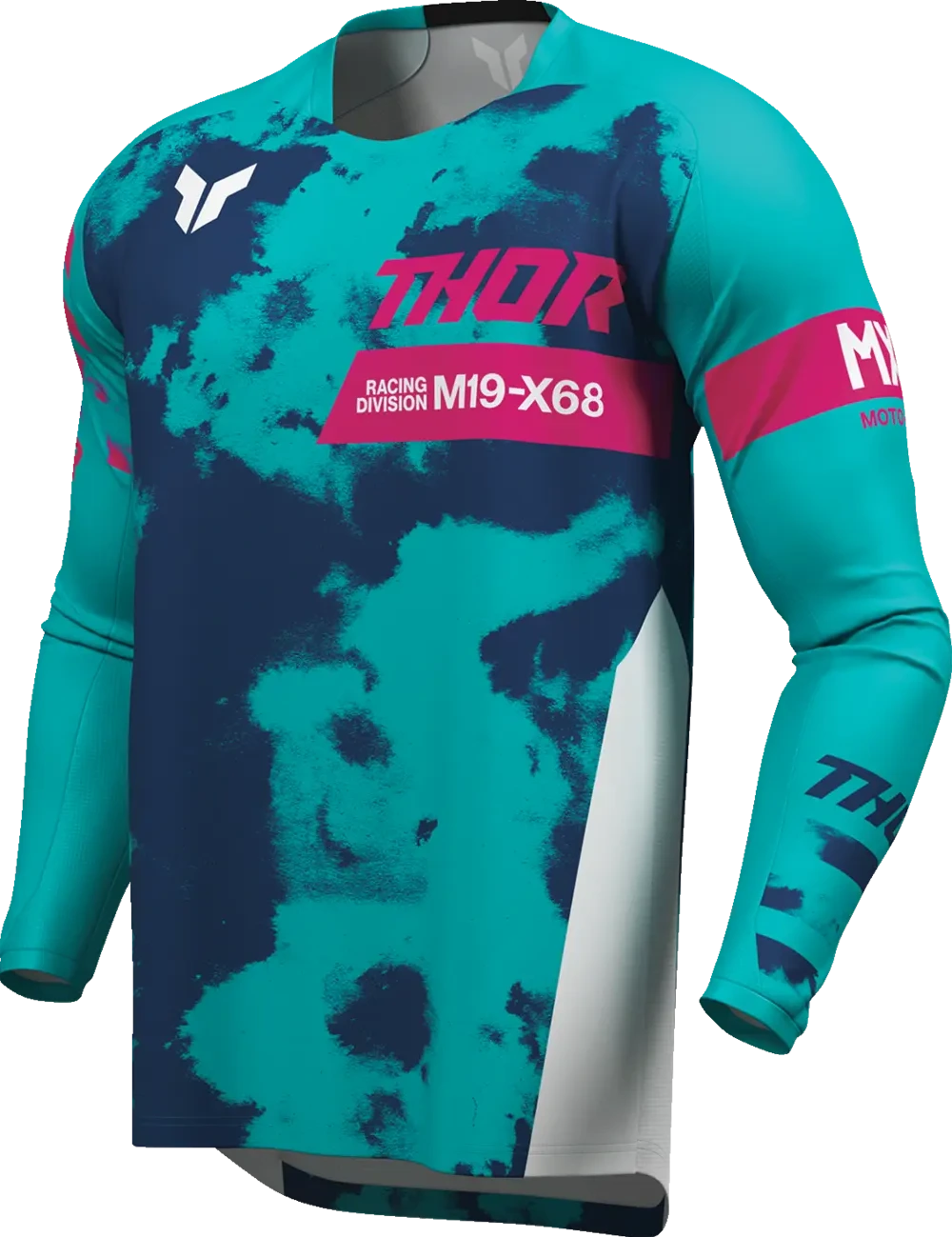 JERSEY LAUNCHMODE BLEACH WHT/AQ S