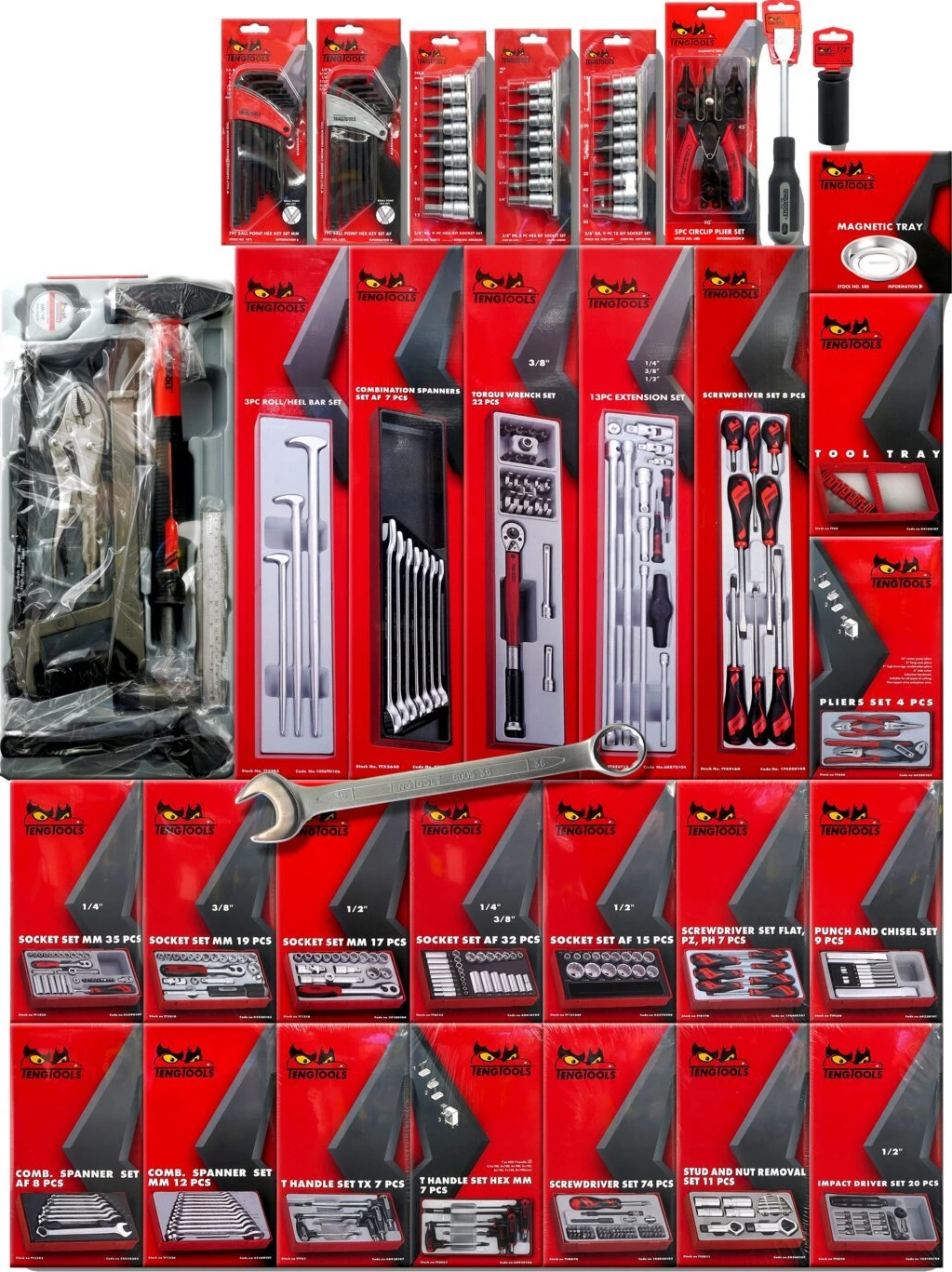 Teng Tools, HD-master kit tool chest with tools, Gray, 670 mm