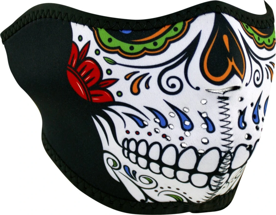 ZANheadgear Half Mask neoprene muerte, skull Black, One size fits most