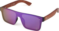AMOQ Burst Sunglasses PLRZD Wood-Purple Red Mirror