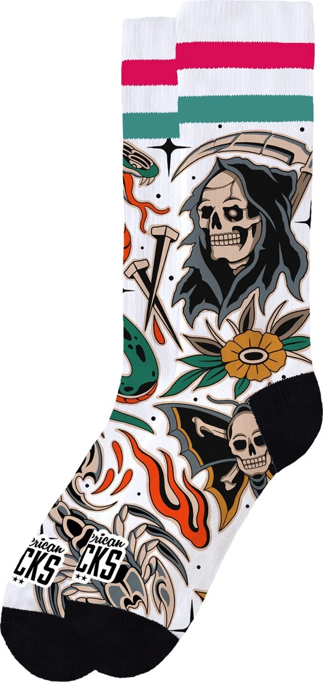 American Socks Death Proof Signature socks, White, L/XL