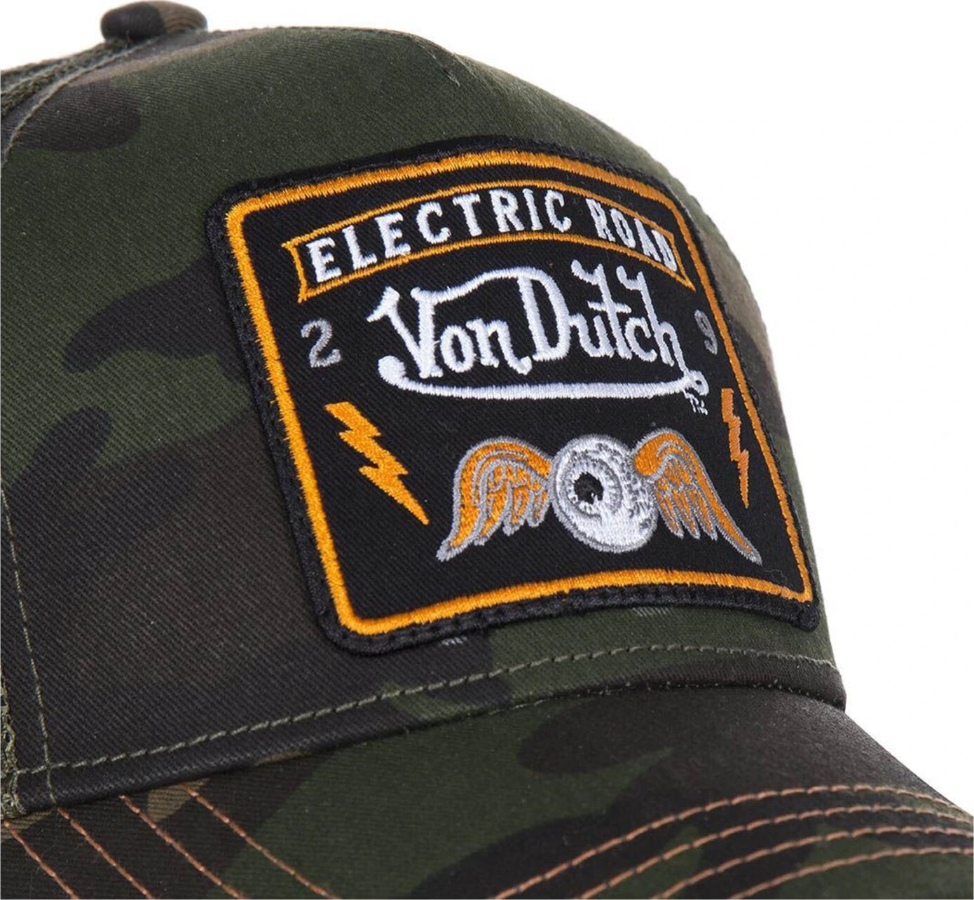 Von Dutch Heritage cap square patch camou, Green