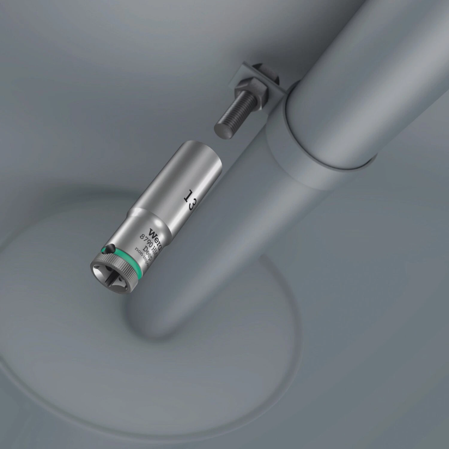 Wera, deep socket size 4mm, Brushed