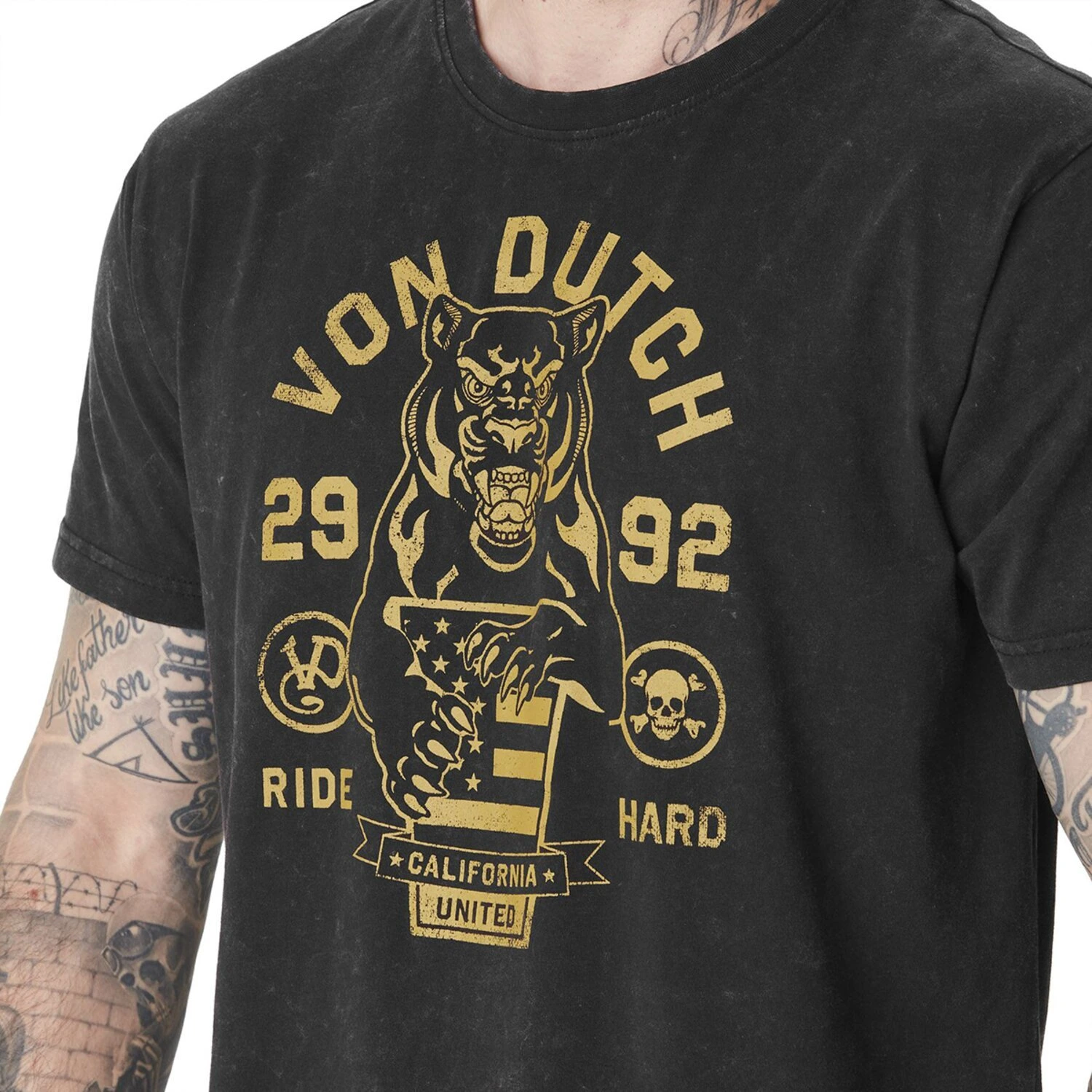Von Dutch Hard Anthracite t-shirt, Black, S