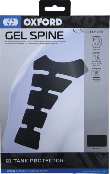 (EN) Fuel tank sticker GEL SPINE ORIGINAL Universāls OXFORD (210mmx150mm, krāsa melna)