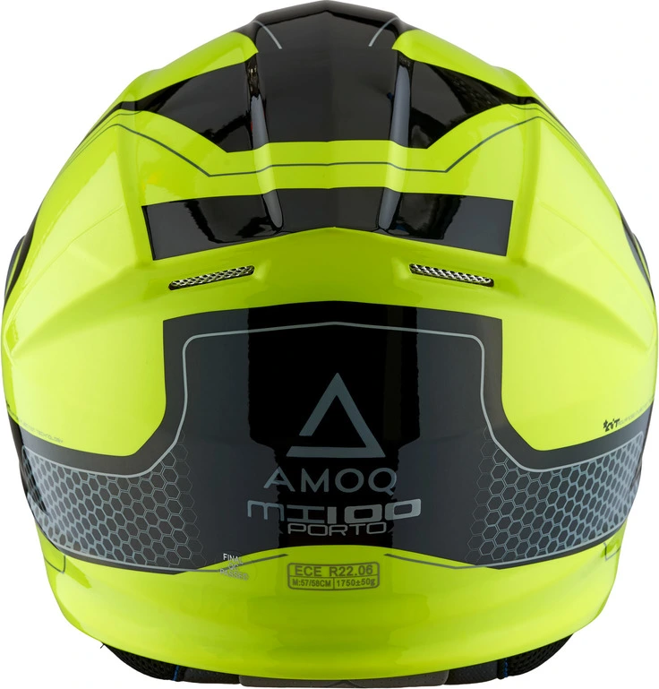 AMOQ Helmet MI100 Porto black/yellow, XS