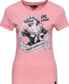 Queen Kerosin Nobody Gives A Shit t-shirt rose