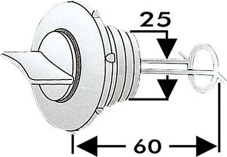 Nailoninis išleidimo kamštis 25mm